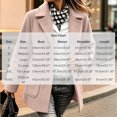 thumbnail image 6 of Ounisa Women's Lapel Peacoat Solid Color Blend Coat Double Pockets Long Sleeve Business Winter Outerwear, 6 of 6