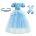 thumbnail image 1 of Disfraz de Cenicienta para niñas, vestido de princesa azul con lentejuelas, disfraz de Carnaval infantil con guantes para fiesta de cumpleaños zhangyuxiang unisex, 1 of 2