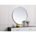 thumbnail image 3 of Metal frame round mirror with decorative hook 39 inch in Silver, 3 of 5