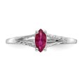 thumbnail image 4 of 10k White Gold Ruby Birthstone Ring July Gemstone, 4 of 9