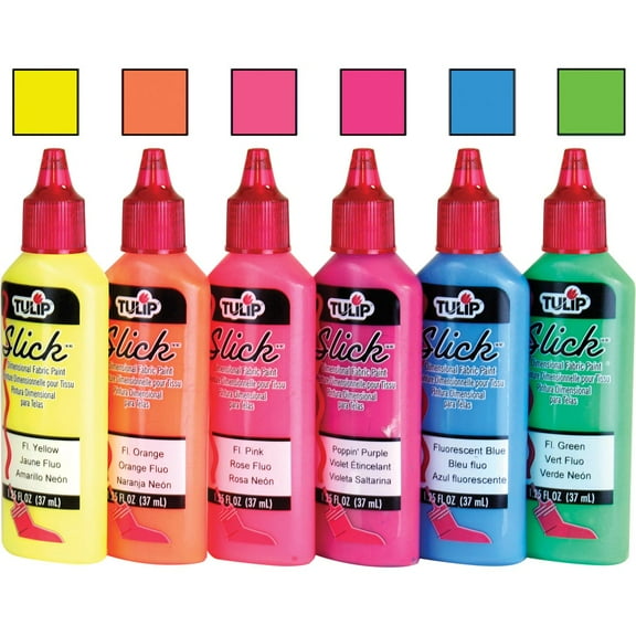 Tulip Trendy 3D Fashion Paints Starter Kits, 1.25 oz, 6/Pkg