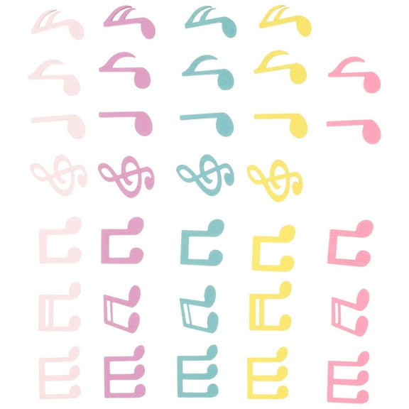 GOOHOCHY Adorable Musical Notes Wood Cutouts for Decoration Assorted Color Smooth Edges 1 Bag