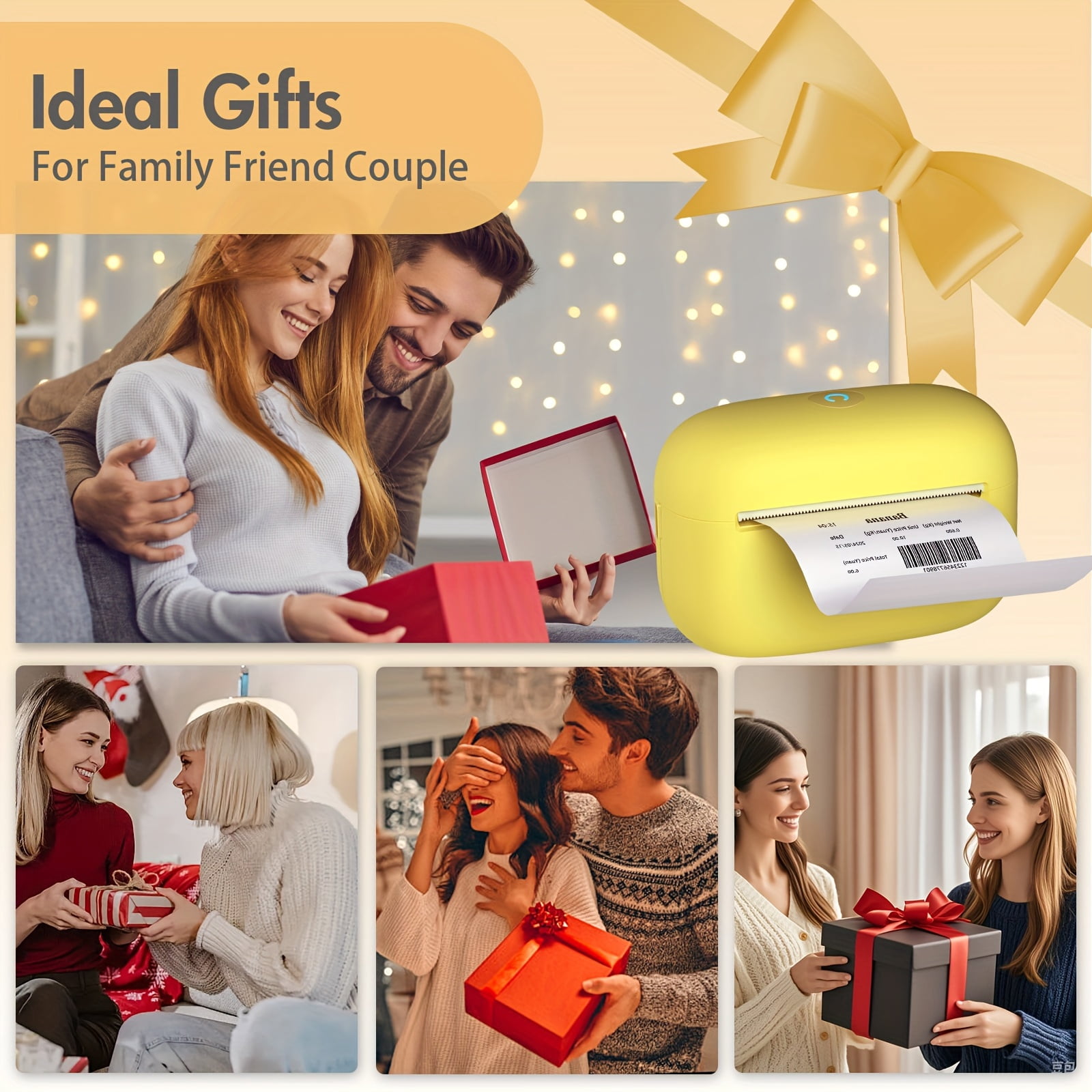 Thermal Label Sold Separately, Wireless Thermal Label Printer, with 1 Free Roll Tape, Portable Label Printer for Organization And Storage, Office, Home, School, for Barcode, Clothing, Jewelry, Retail