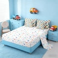 thumbnail image 4 of Erosebridal Dump Truck Watercolor Twin Bedding Sets for Boys and Girls, Green Orange Blue Truck Bedding Comforter Set, Colorful Stars Reversible, 7-Piece, 4 of 6