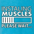 thumbnail image 5 of Wild Bobby Installing Muscles Please Waitâ€¦ Gym/Workout Women Tri-Blend Racerback Tank Top, Vintage Turquoise, Medium, 5 of 5