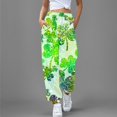 thumbnail image 3 of Gibobby pantalones de vestir mujer Moda Primavera Día De San Patricio Pantalones Casuales Más ExtrVerdinegrorandes Y Sueltos (Plateado, L), 3 of 4