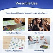 MR CHIPS ¾ inch Plastic Magnetic Bingo Chips with Metal Ring, 300 Chips, Assorted Colors, All Ages