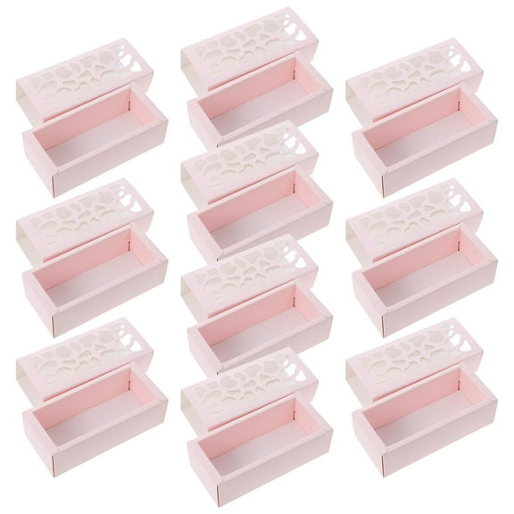 BRIGHTFUFU 10Pcs Macaron Boxes for Candies in Paper 5.1X2.4X1.6in