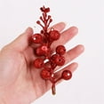 thumbnail image 5 of Gwong 6Pcs Christmas Berries Glittery DIY Craft Polystyrene Styrofoam Add Festive Atmosphere Xmas Flower Branch for Home, 5 of 9