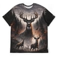 thumbnail image 3 of LAOLIUSN Men’s Deer Hunting T-Shirt, Big Buck Forest Wildlife Graphic Tee, 3D All Over Print Short Sleeve Crewneck,XL, 3 of 7