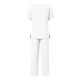 thumbnail image 7 of RYRJJ Pajamas for Women Soft Pjs Lounge Sets Short Sleeve Crewneck Tops and Long Pants 2 Piece Pjs Set with Pockets for Sleep Home Travel, 7 of 7