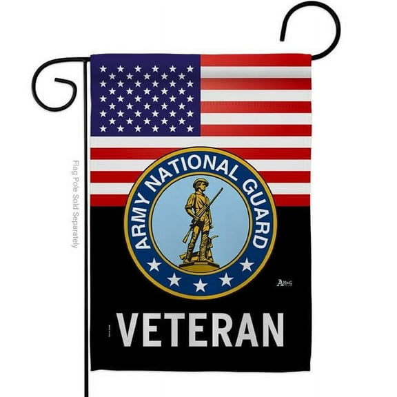 Americana Home & Garden G142619-BO 13 x 18.5 in. US Army National Guard Veteran Garden Flag with Armed Forces Double-Sided Decorative Vertical Flags House Decoration Banner Yard Gift