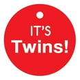 thumbnail image 1 of 100 PCS Baby Shower Favor Gift Paper Tags It's Twins Cricle Baby Shower Hang Tags, 1 of 1