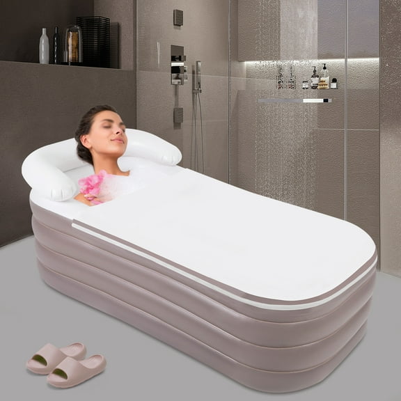 Foldable Portable PVC Standing Bathtub Inflatable Bathtub Unisex SPA Bathtub for Shower Stall Hot and Ice Bath