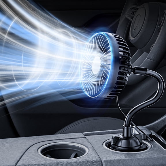 Car Fan, Car Fan for Cup Holder Portable Vehicle Car Cooling Fan with 3 Speed Adjustable & 360° Rotation USB Fan for Car That Blow Cold Air Car Accessories for Truck SUV RV, Black