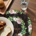 thumbnail image 3 of Spring Botanical Round 15 Inch Placemats Set of 6, Garden Birds Floral Leaves Brown Wood HeatResistant Non Slip Place Mats for Dining Table, Wipeable Braided Kitchen Table Mats for Housewarming, 3 of 9