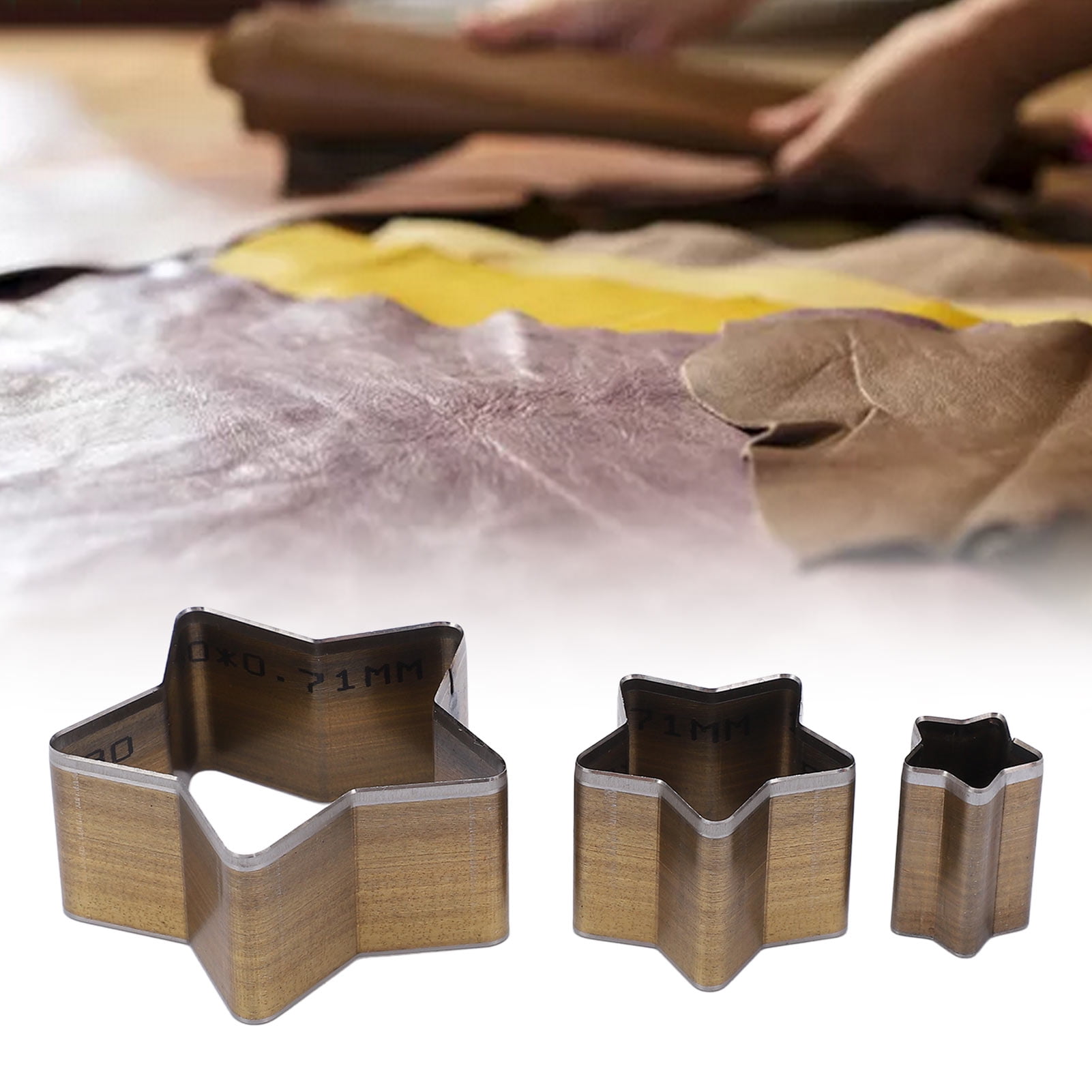 Moule à Découper En Cuir Die, Moule De Poinçonnage En Cuir Coeur/Goutte D' Eau/Pentagramme Pour La Fabrication De Bricolage En Cuir, Paquet De 9