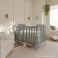 thumbnail image 2 of Dream On Me Carson Classic 3-in-1 Portable Crib in Meadow Green, Removable Wheels, Converts from Baby Crib to Toddler Bed, Day Bed and Kids Sofa, Three Adjustable Mattress Height Positions, 2 of 9