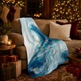 thumbnail image 3 of Crashing Blue Ocean Wave with White Sea Foam, Coastal Surf Art for Beach Lovers, Birthday Gift, Cozy Flannel Blanket for Bedroom and Lounge, Fresh Ocean Home Decor, 3 of 9