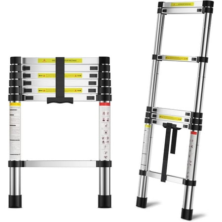 6.6 FT Extension Ladders, Lightweight Collapsible Ladders, Telescoping Ladders for , Folding Telescoping Ladder for RV, Attic, Daily Use at , Capacity 330 lbs...