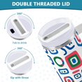 thumbnail image 3 of Yayeee 30oz Double-Wall Insulated Stainless Steel Tumbler with Handle Bottle, Blue Retro Pattern, 3 of 8