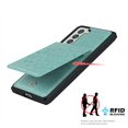 thumbnail image 4 of for Galaxy S21 Wallet Case with RFID Blocking Card Holder for Girls Women,Premium PU Leather Magnetic Buttons Portrait Stand Wrist Strap Case for Samsung Galaxy S21 5G 6.2 Inch,Mandala Green, 4 of 16