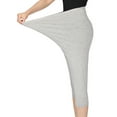 thumbnail image 5 of Fangasis Ladies Capri Leggings Oversized Cropped Pants Elastic Waist Sleepwear Women Breathable Pj Bottoms Comfy Gym Lounge Pant Light Gray 6XL, 5 of 6