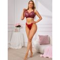 thumbnail image 2 of INSPIRE CHIC Women's Lace Front Zipper Closure Wireless Bra Push Up Full Coverage Lightly Padded Lingerie 2XL Green, 2 of 5
