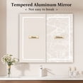 thumbnail image 5 of JUSTLET LED Bathroom Medicine Mirror Cabinet with Lights, 31.89" W x 27.56" H Wall-Mounted Aluminum Cabinet with Anti-Fog Dimmable Light Color Adjustment, Silver, 5 of 12