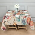 thumbnail image 3 of Pioneer Flower Floral Print Pattern Square Tablecloth,Waterproof Square Table Cover,Wipeable Spillproof Washable Table Cover for Home Kitchen Party Decor 52"x52"(132x132cm), 3 of 6