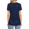 thumbnail image 3 of JYLFC Womens T-shirts Plus Size V Neck Short Sleeve Tops Summer Casual Shirts, Navy 3XL, 3 of 6