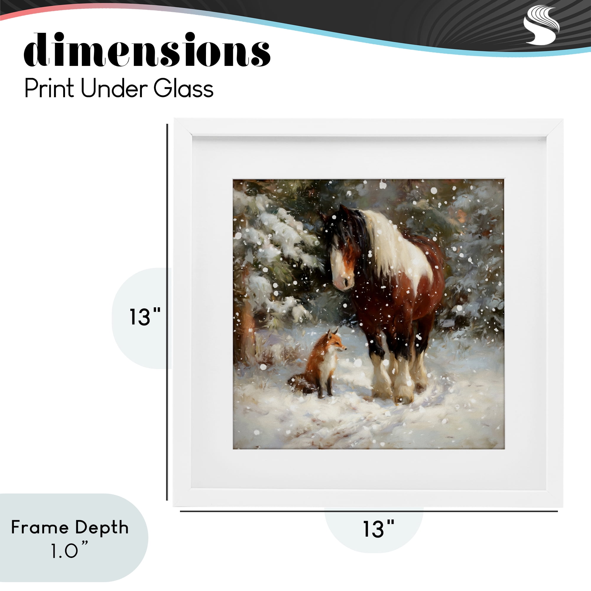 Stupell Industries The Horse & The Fox White Framed Print Under Glass, design by Tina LeCour
