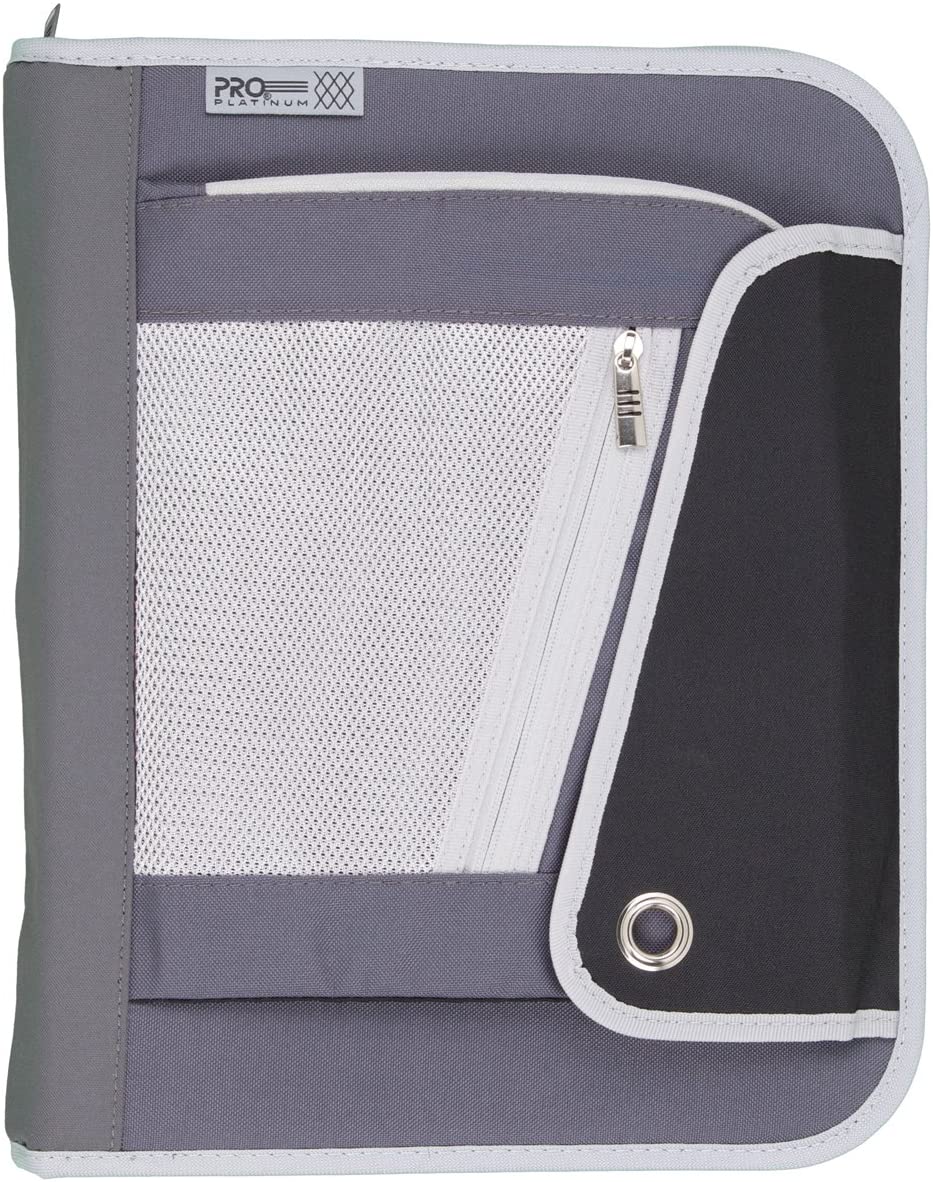 Mead 11/2Inch Zipper Binder, 3 Ring Binder, Heavy Duty, PRO Platinum