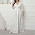 thumbnail image 6 of Njagoc3 Womens Long Sleeve V - Neck Maxi Dress, Flowy Formal Gown, Evening Party & Gala Wear, 6 of 6