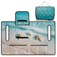 thumbnail image 3 of Xoenoiee Beach Starfish Print Universal Golf Cart Seat Towel Blanket Covers with 4 Pockets, Non-Slip Golf Cart Seat Covers Compatible with EZGO, Club Car and More 2-Seat Golf Carts, 3 of 7