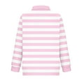 thumbnail image 3 of Fall Striped Sweatshirt for Girls Casual Full Zip Jacket Kids Long Sleeve Lightweight Outerwear with Pockets New Outerwear for Toddler Baby Girl Pinky 120, 3 of 6
