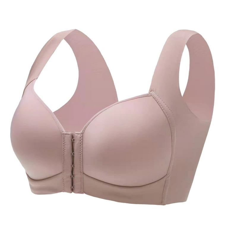 Eashery High Support Sports Bras for Women Women's True Body Lift Scoop  Neck Bra Pink 34