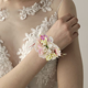 thumbnail image 4 of Boho flor corona pelo corona halo floral guirnalda pieza de banda con cinta festival boda fiesta, 4 of 5