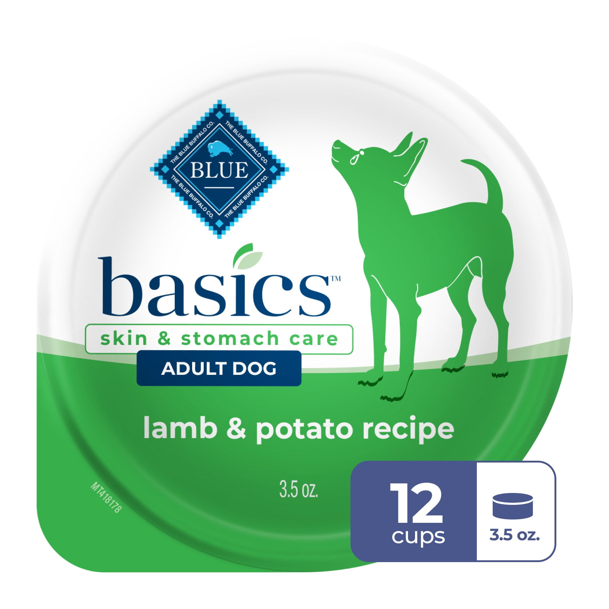 Blue Buffalo Blue Basics Lamb, Grain-Free, Small Breed Wet Dog Food, 3.5 oz., Case of 12