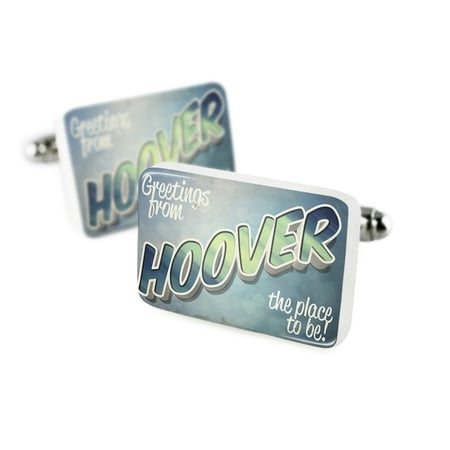 Cufflinks Greetings from Hoover, Vintage PostcardPorcelain Ceramic NEONBLOND