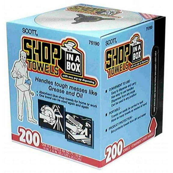 Kimberly Clark  200 Count Blue Scott Shop Towels In-A-Box