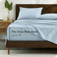 thumbnail image 4 of Bare Home Organic Percale Sheet Set - 300 Thread Count - 100% Organic Cotton - Queen, Winter Blue, 4 of 7