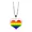 Androgyne, variant on Unisex Alloy 25mm Simple Heart Shaped Cool Colorful Stripes Bisexual Flag LGBT Gay Pride Pendant Necklace Equality Eternity Love