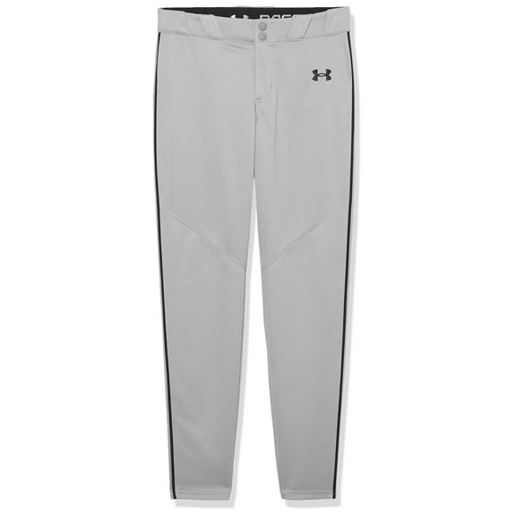 Pantalones de béisbol Under Armour Utility Pipe para niños, color gris/negro, XL