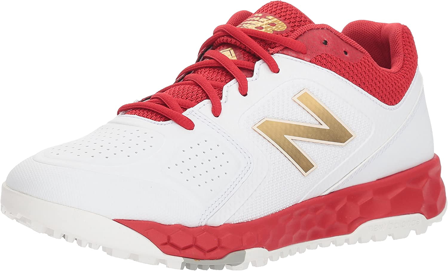 red and white turf shoes