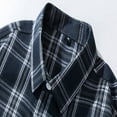 thumbnail image 4 of Wyobmus Long Sleeve Flannel Shirt for Men Long Sleeve Checkered Print Blouse Loose Fit Youth Button Down Casual Plaid Collared Shirt E-Navy, 4 of 5