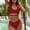 Red womens swimsuits, variant on pimelu Bathing Suit Womens Swimsuits Bikini Set for Women Two Piece Swimsuits Summer Ladies Fashion Hollowed High Waist Swimwear Sets Casual Solid Beachwear