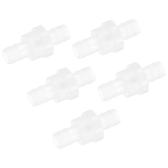 Uxcell 5-Pack One Way Check Valve, 3/8" Barb Hose Non Return Plastic Ozone Resistance Check Valve 1.69" [White]