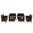 thumbnail image 2 of Gymax 8 Piece Patio Rattan Conversation Set Outdoor Wicker Furniture Set w/ Chair & Loveseat, 2 of 10