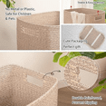 thumbnail image 3 of Laundry Hamper, Rectangle Cotton Laundry Basket with Handles, Large Blanket Basket for Living room, Woven Drative Storage for Toys,Clothes,Pillows-16x13x22in-Brown variegated, 3 of 6